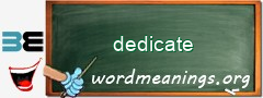 WordMeaning blackboard for dedicate